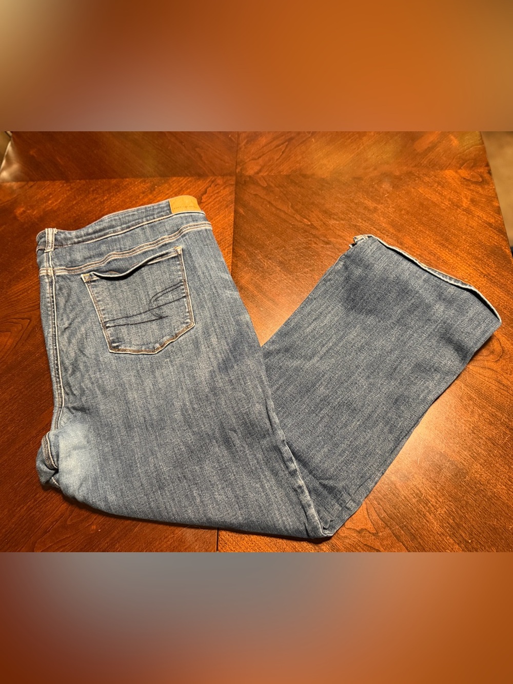 American Eagle Outfitters Straight-Leg Medium Blue Denim Jeans